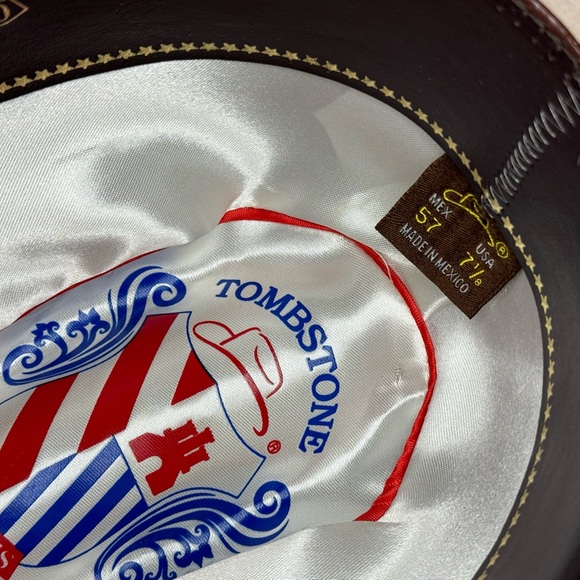 Tombstone Wool Felt Tejana Ivory Size 7 1/8 - Picture 5 of 5